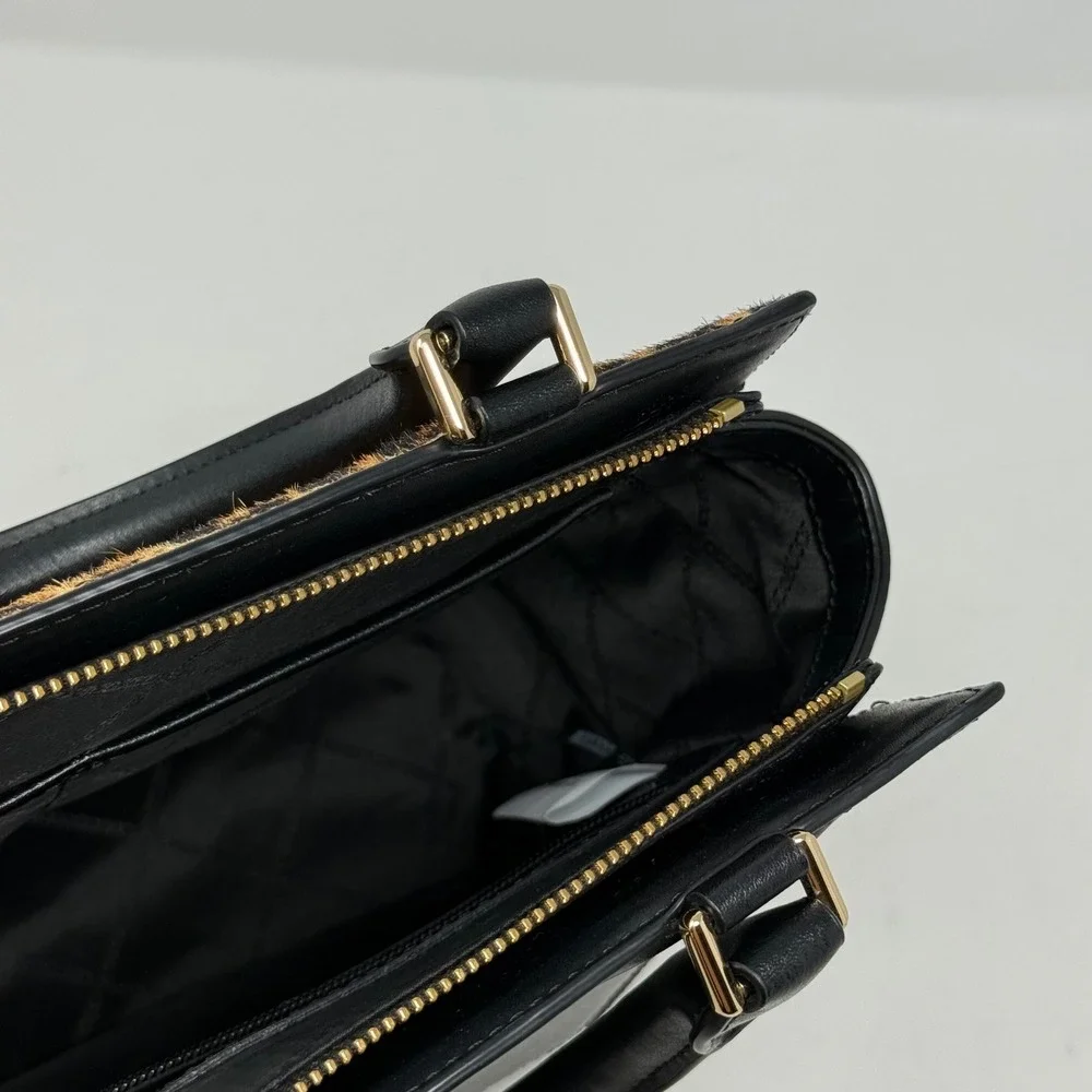 Michael Kors Hope Satchel Bag Brown Leopard Tiger Haircalf Leather Mob Wife